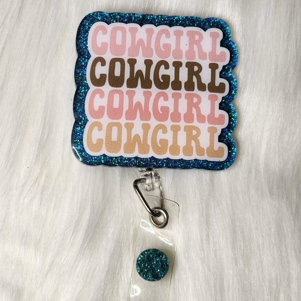 Cowgirl Retractable Badge Reel